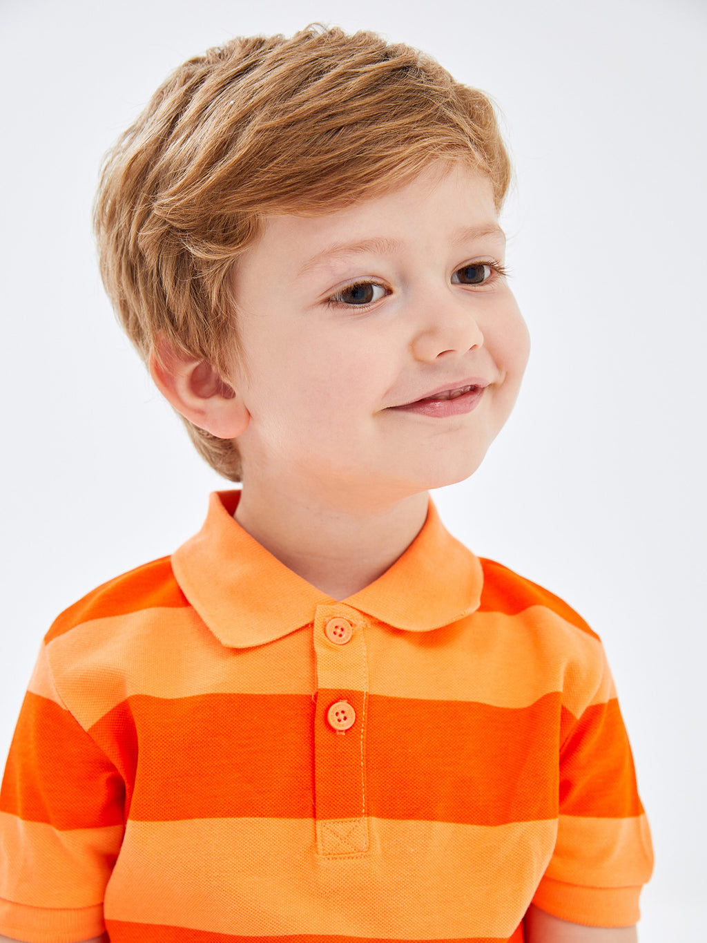 Polo Neck Short Sleeve Striped Baby Boy T-Shirt