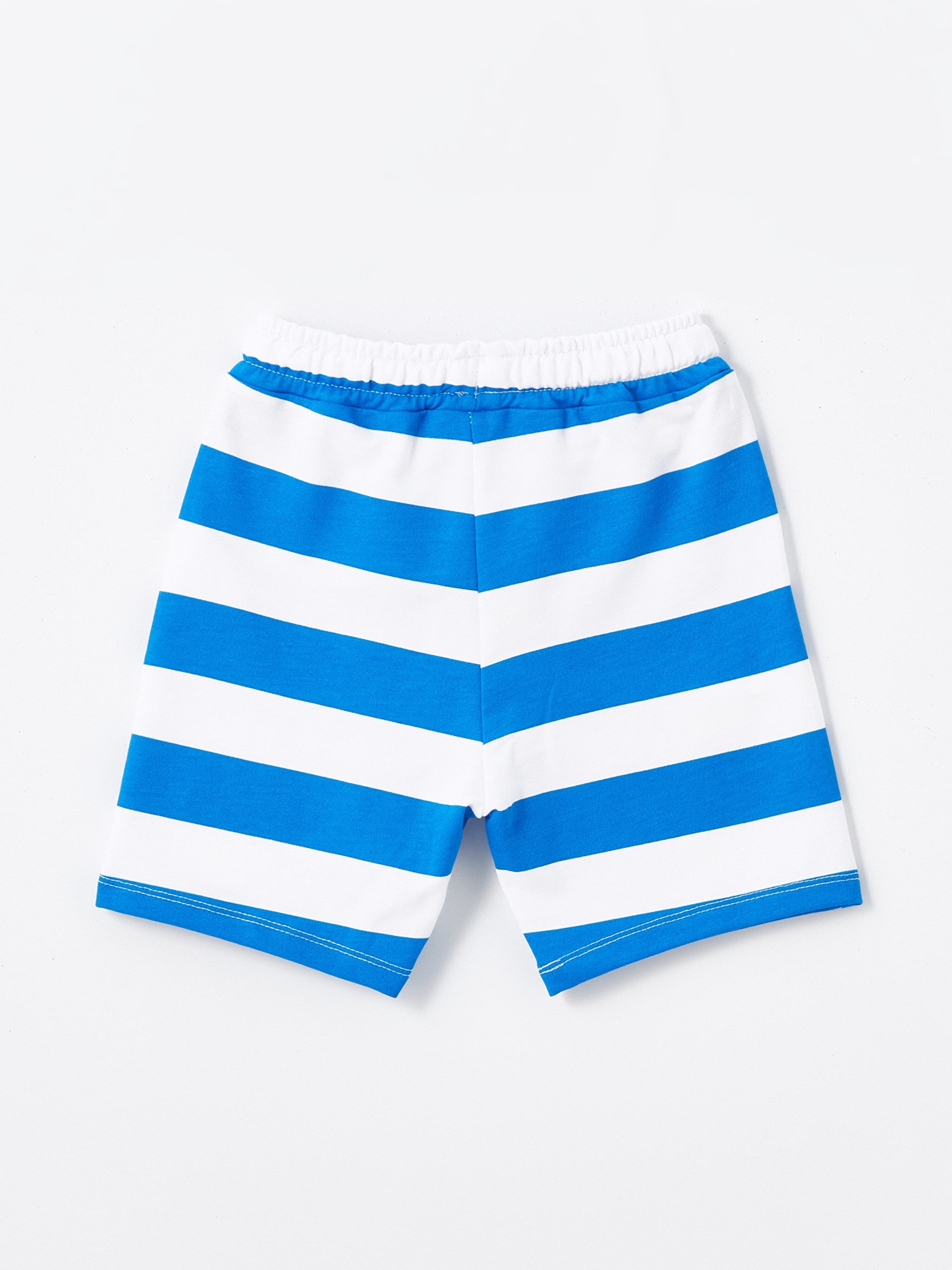 Striped Baby Boy Shorts with Elastic Waist