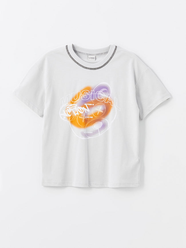 Comfortable Fit Crew Neck Short Sleeve Boy's T-Shirt Hover Image