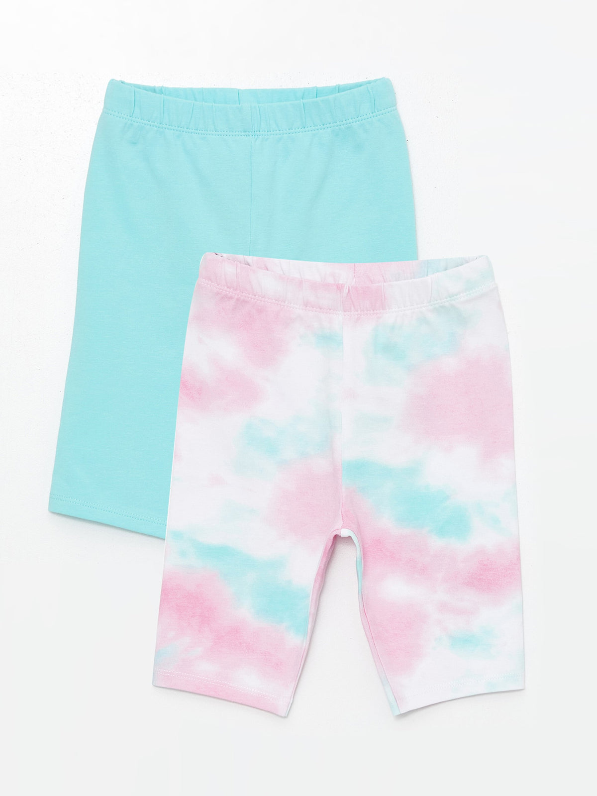 Patterned Baby Girl Shorts with Elastic Waist, 2-pack