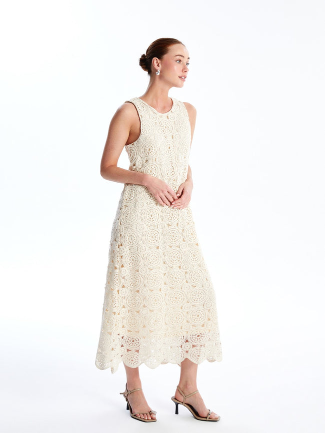 Crew Neck Lace Women's Dress Main Image