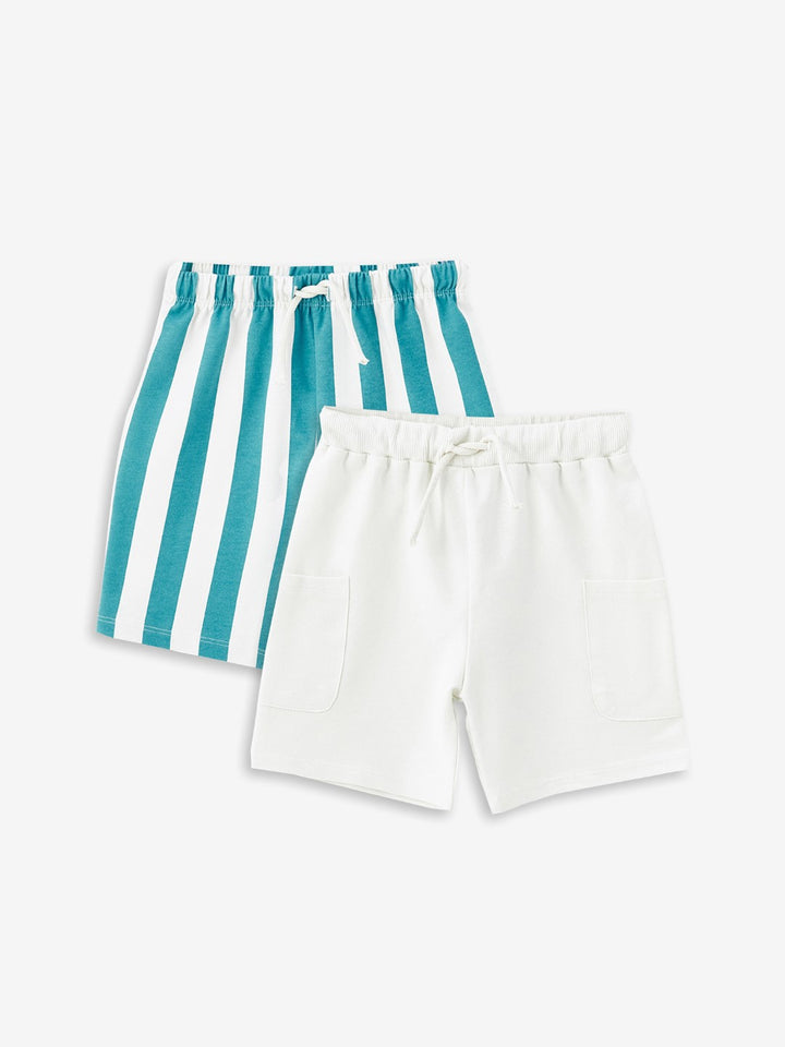 Elastic Waist Basic Baby Boy Shorts 2-Pack