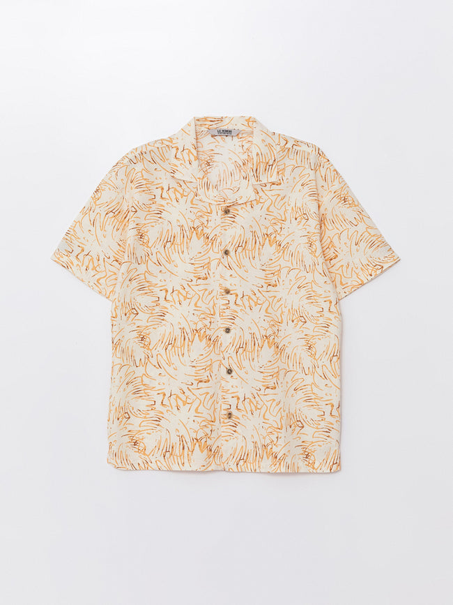 Comfortable Fit Linen Blend Boys Shirt Hover Image