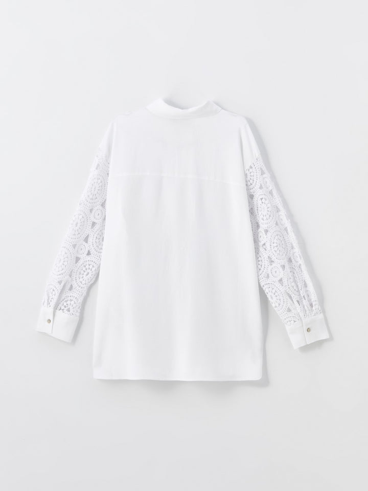 LCW Vision

Ecru Crochet Detail Oversize Linen Blend Women's Shirt