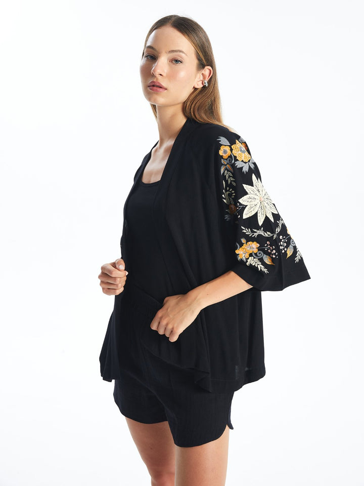 Shawl Collar Floral Oversize Women's Kimono