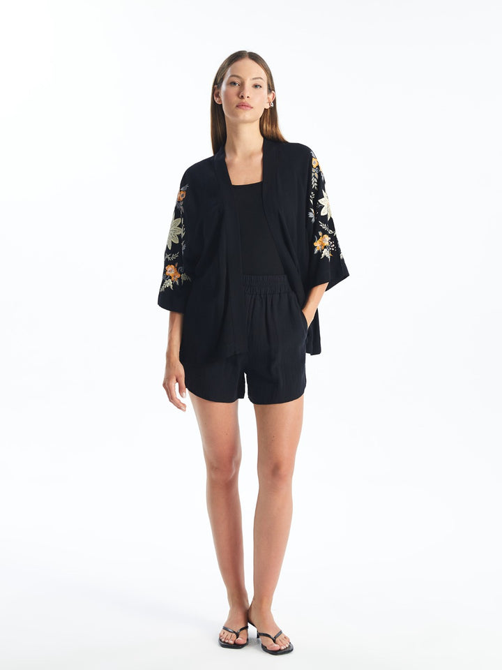 Shawl Collar Floral Oversize Women's Kimono