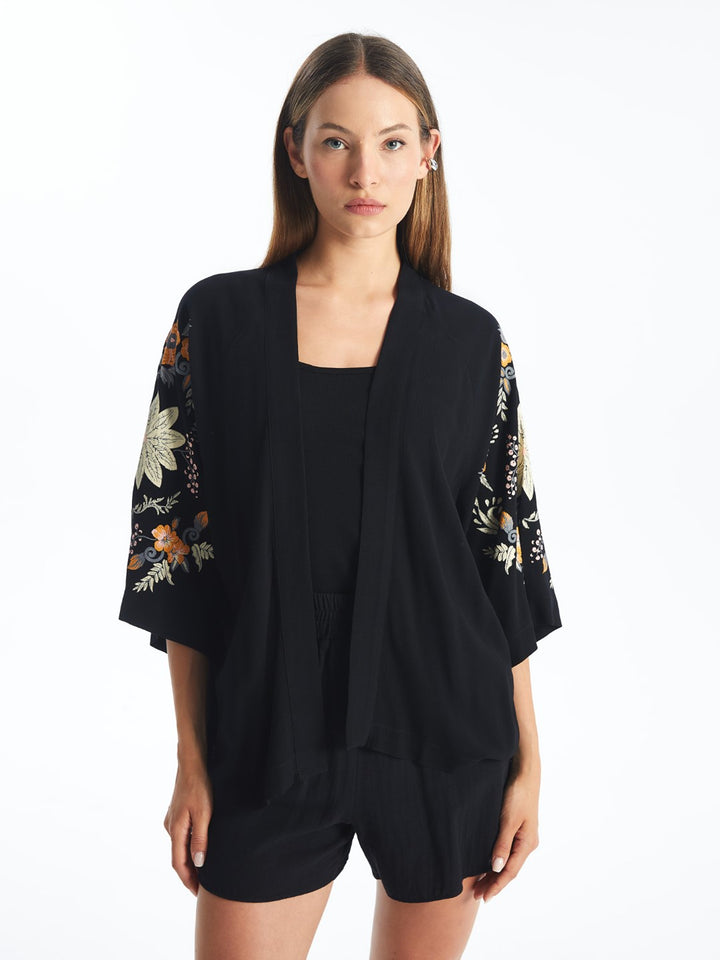 Shawl Collar Floral Oversize Women's Kimono