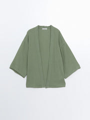 Shawl Collar Plain Long Sleeve Women's Kimono
