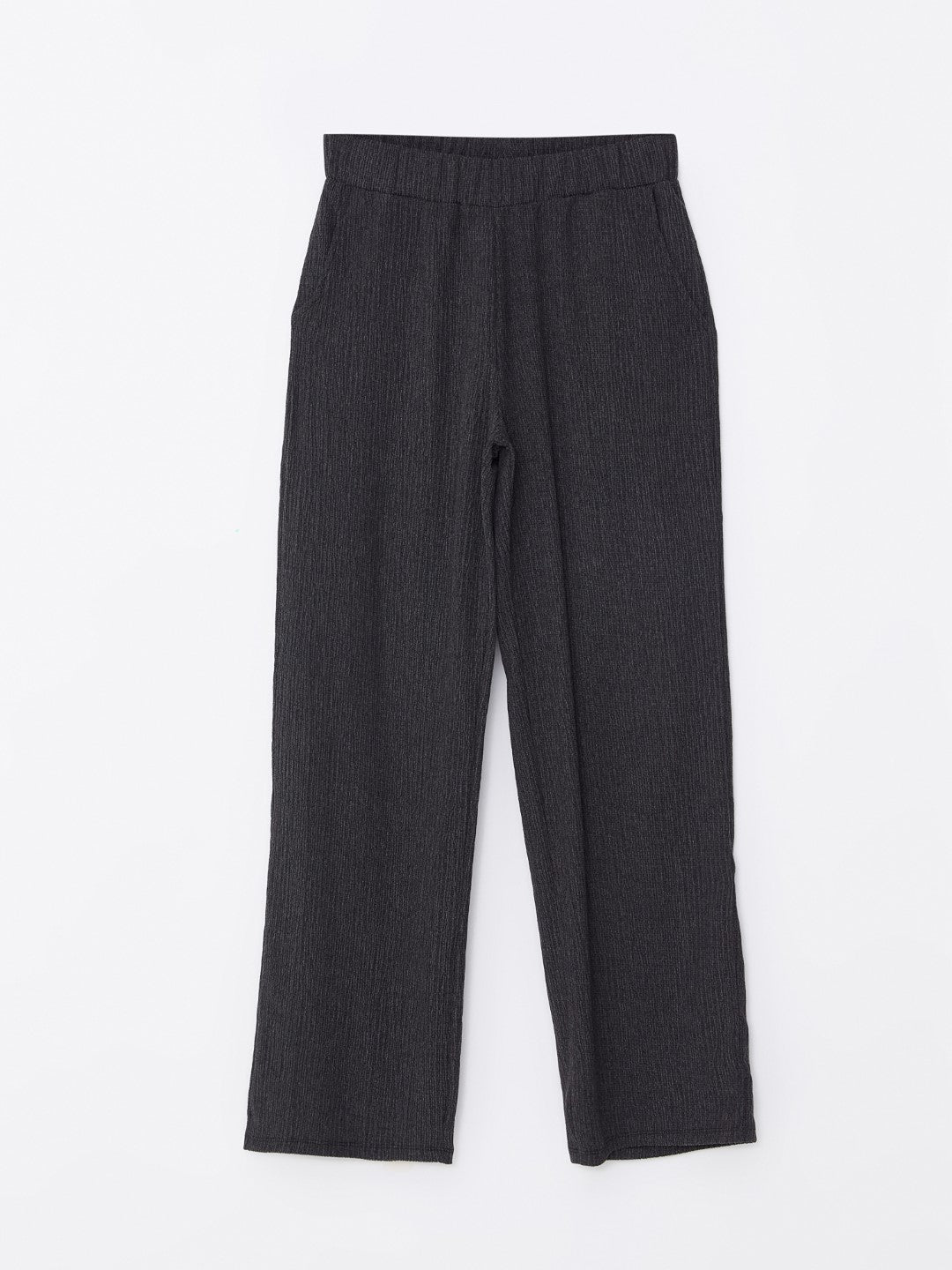 Elastic Waist Straight Wide Leg Women's Trousers