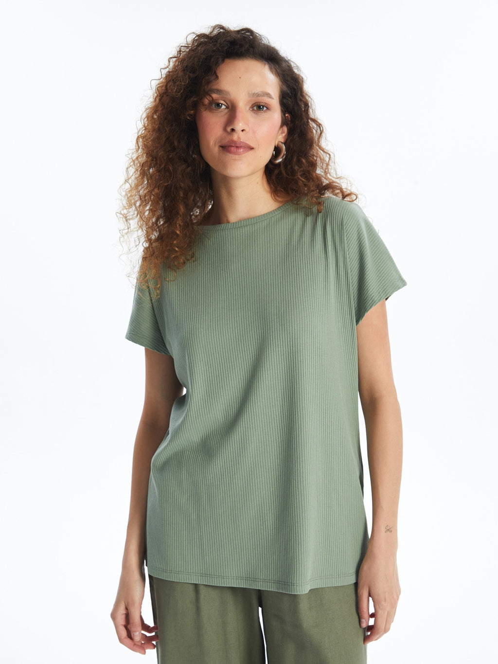 Crew Neck Plain Short Sleeve Women T-Shirt