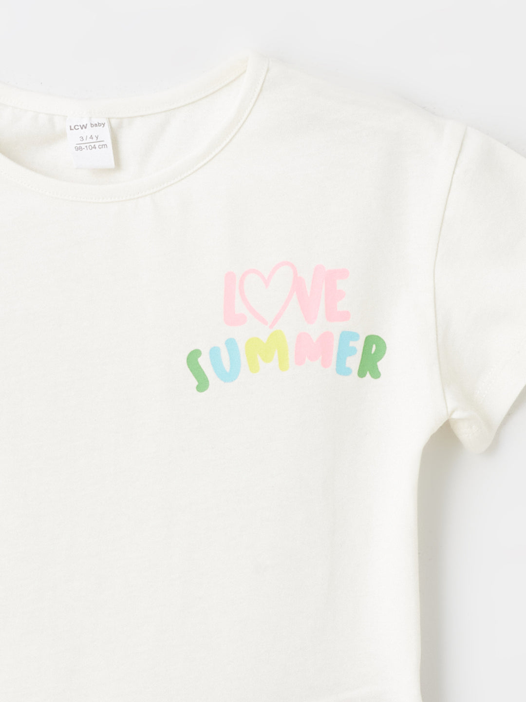 Crew Neck Printed Baby Girls T-Shirt