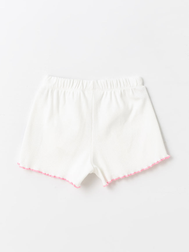 Printed Baby Girl Shorts with Elastic Waist Main Image