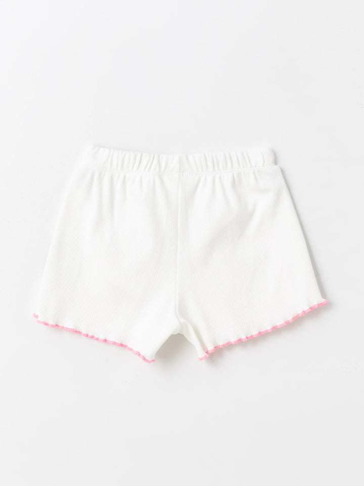 Printed Baby Girl Shorts with Elastic Waist