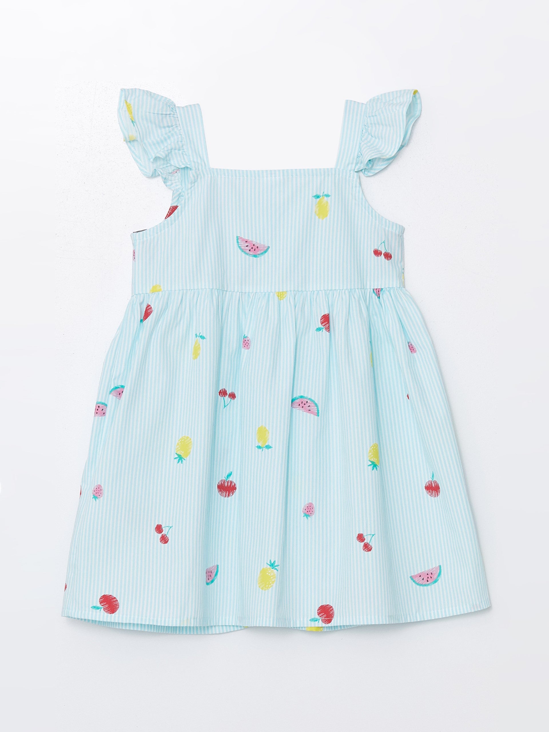 Square Neck Sleeveless Printed Baby Girl Dress