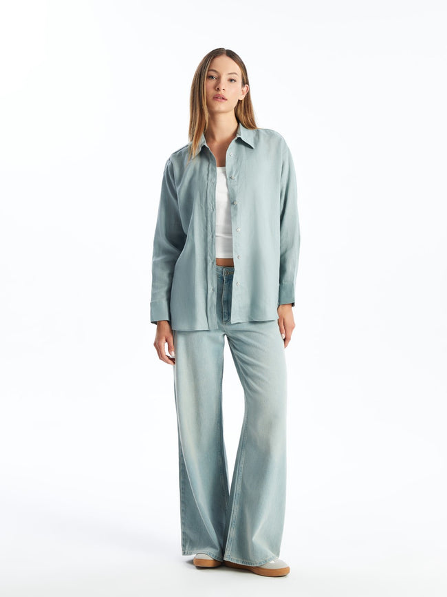 LCW Vision

New Black Plain Long Sleeve Oversize Linen Women's Shirt Main Image