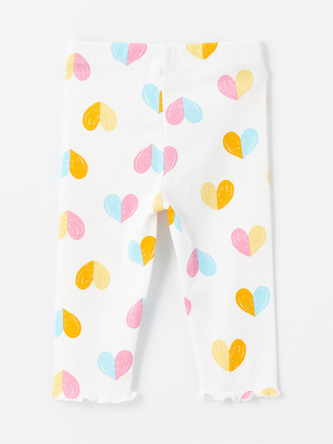 Printed Baby Girl Tights with Elastic Waist Main Image