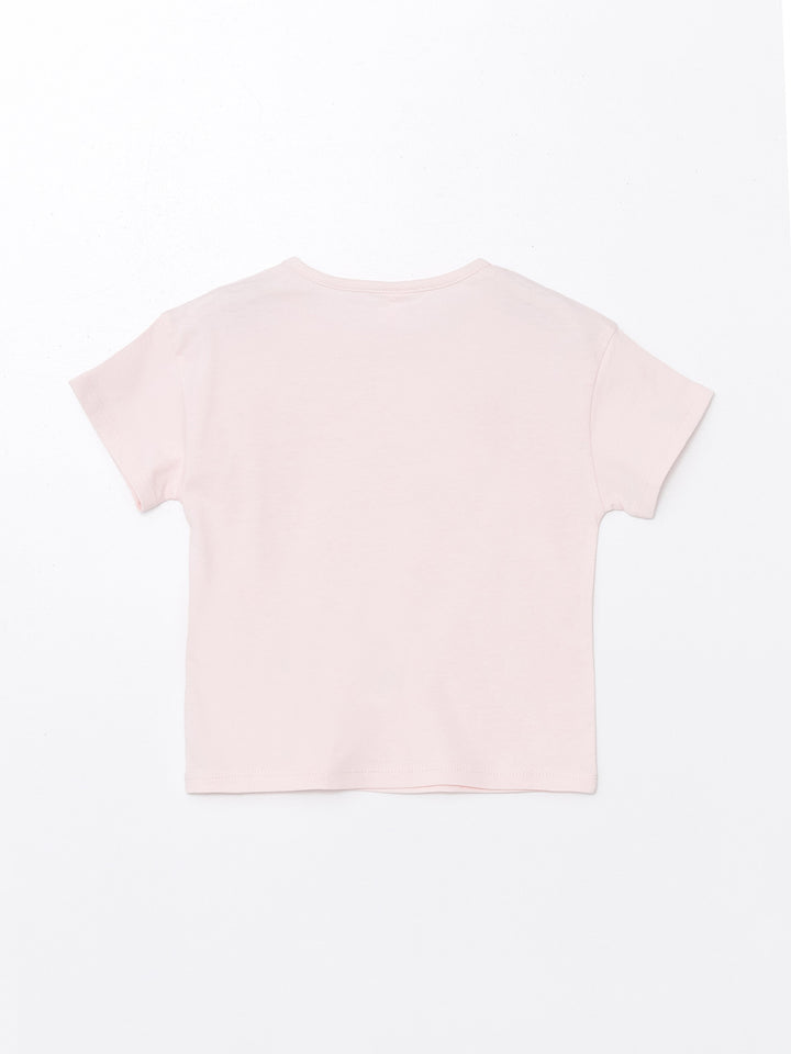 Crew Neck Printed Short Sleeve Baby Girl T-Shirt