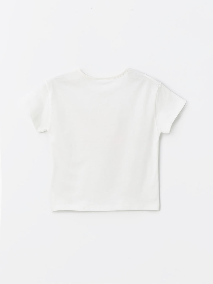 Crew Neck Printed Short Sleeve Baby Girl T-Shirt