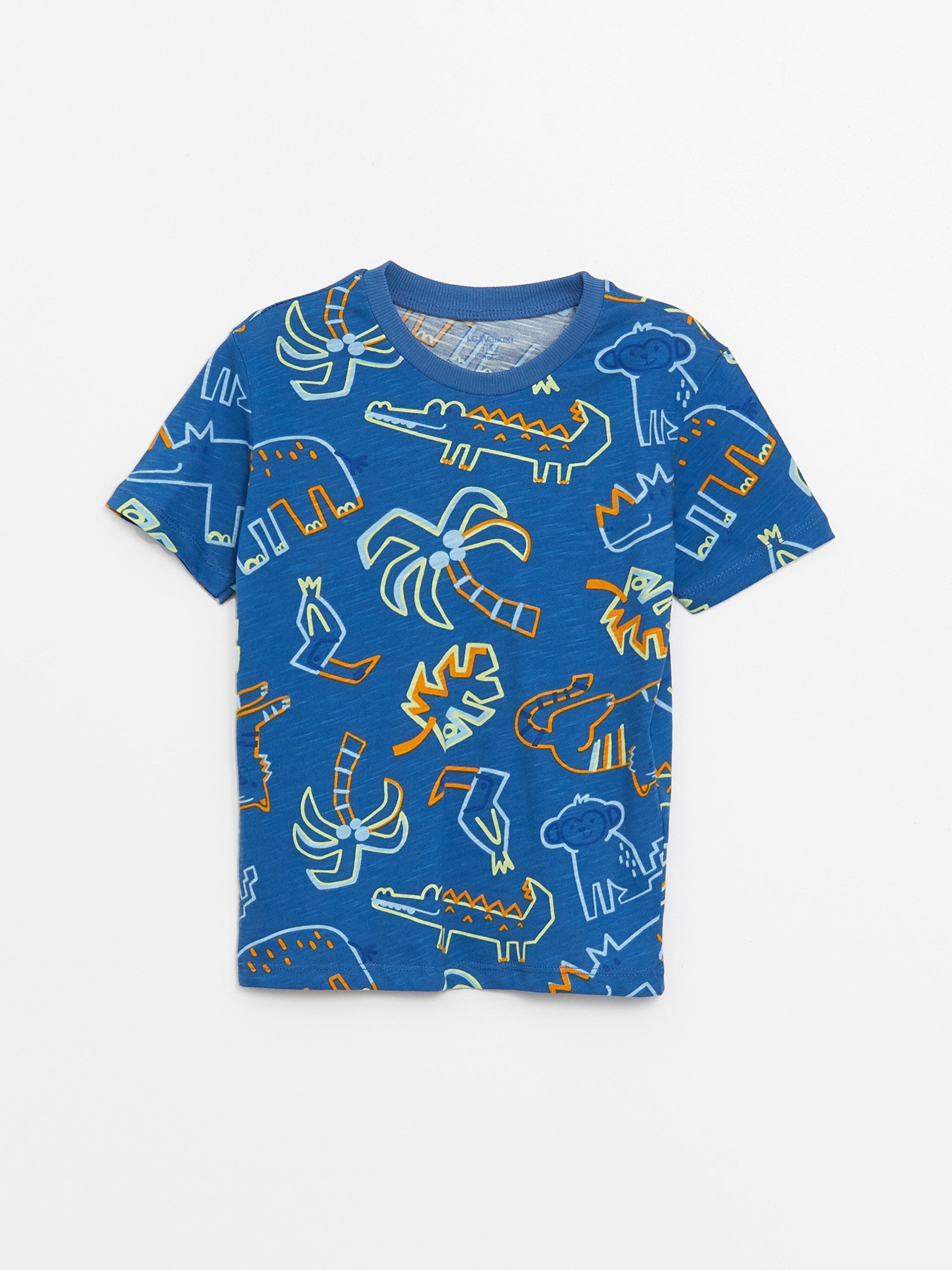 Crew Neck Short Sleeve Printed Baby Boy T-Shirt