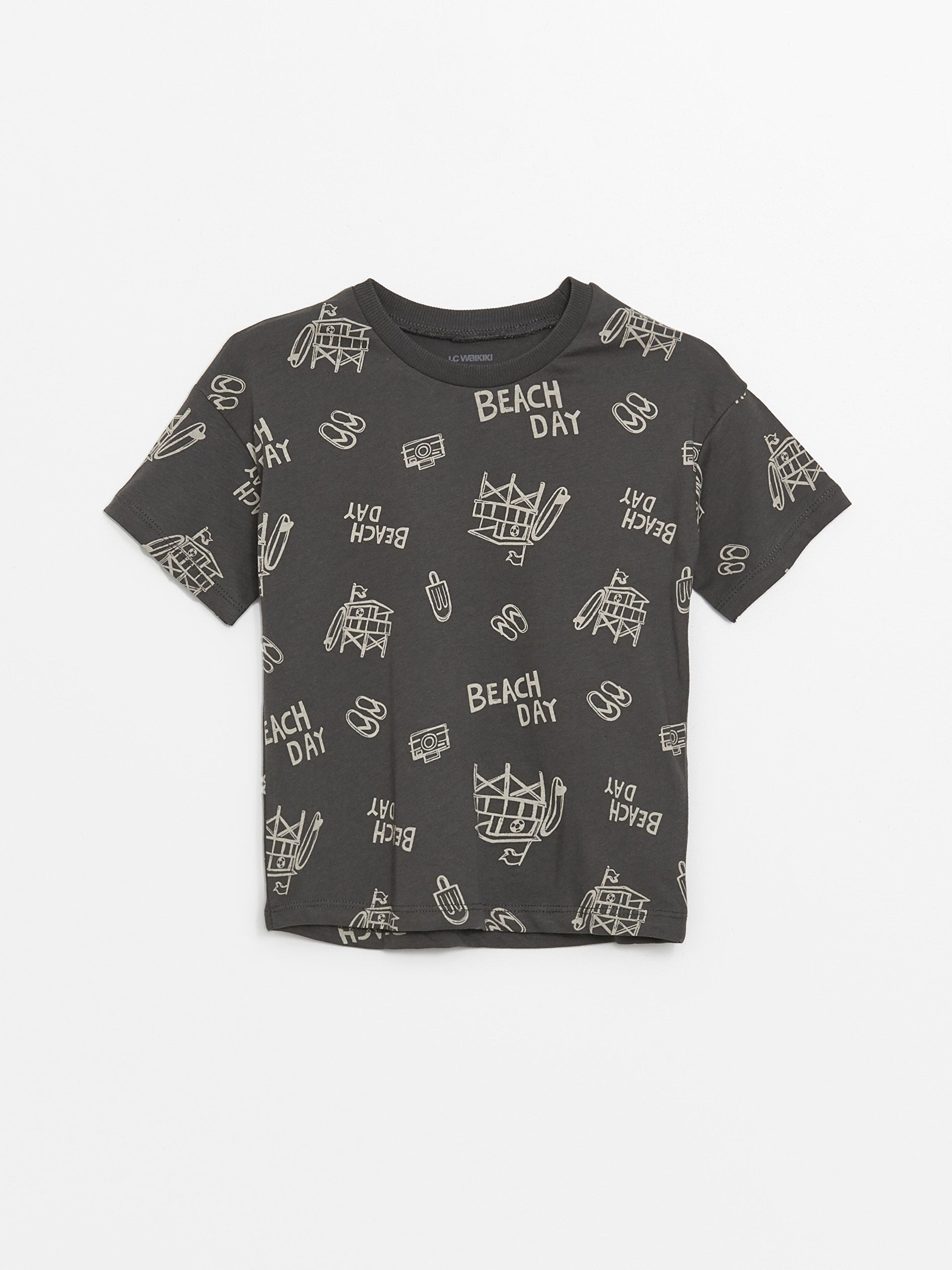 Crew Neck Short Sleeve Printed Baby Boy T-Shirt