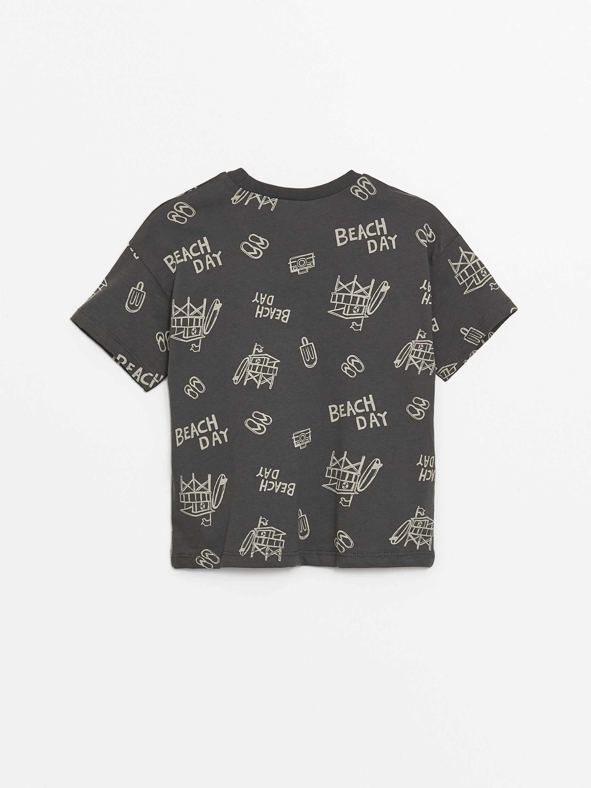 Crew Neck Short Sleeve Printed Baby Boy T-Shirt