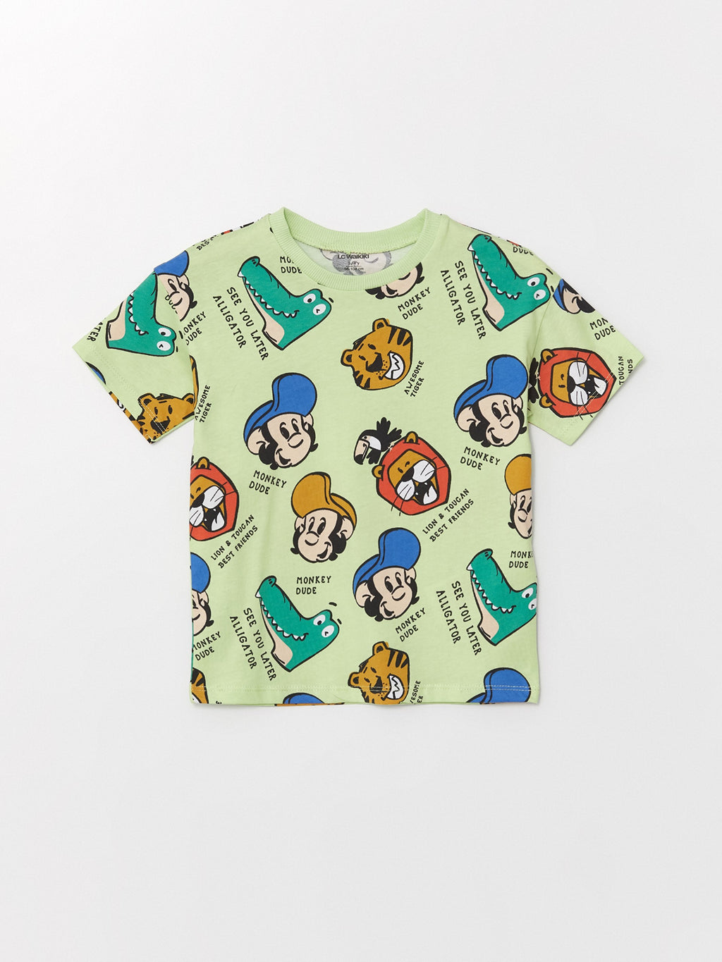 Crew Neck Short Sleeve Printed Baby Boy T-Shirt