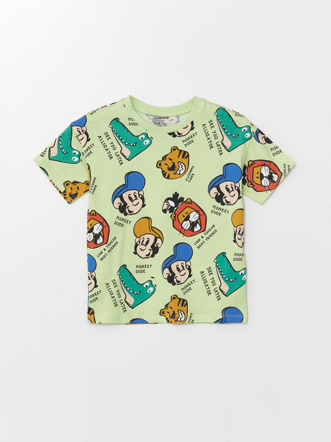 Crew Neck Short Sleeve Printed Baby Boy T-Shirt Hover Image