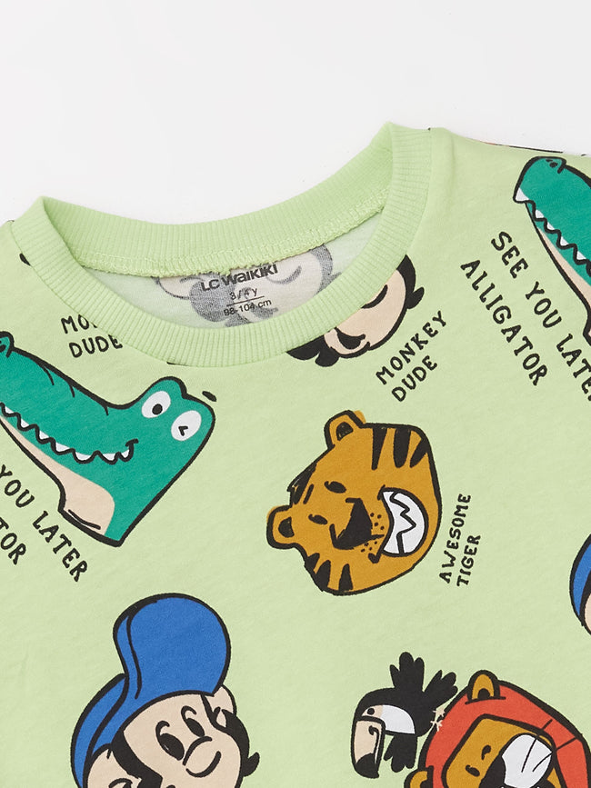 Crew Neck Short Sleeve Printed Baby Boy T-Shirt Main Image