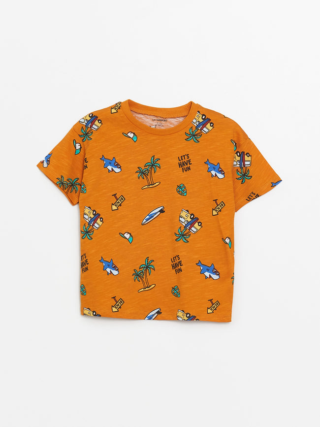 Crew Neck Short Sleeve Printed Baby Boy T-Shirt Hover Image