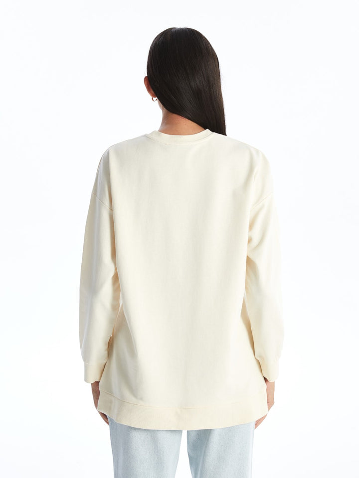 LCW Modest

Skin Color Crew Neck Embroidered Women's Sweatshirt Tunic