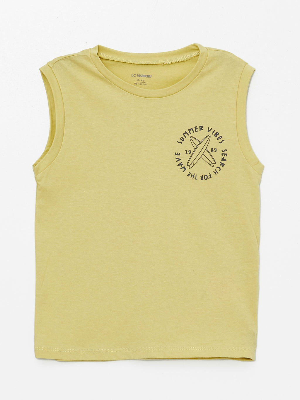 Crew Neck Printed Baby Boy Undershirt, Pack of 2