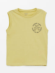 Crew Neck Printed Baby Boy Undershirt, Pack of 2