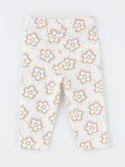Elastic Waist Printed Baby Girl Tights, 2-Piece