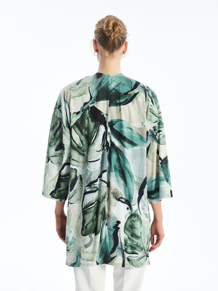 Shawl Collar Patterned Oversize Women's Kimono