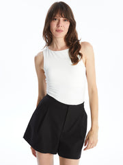 Women Crew Neck Plain Bodysuit