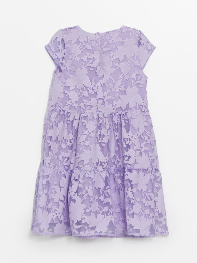 Crew Neck Floral Girls Dress Main Image