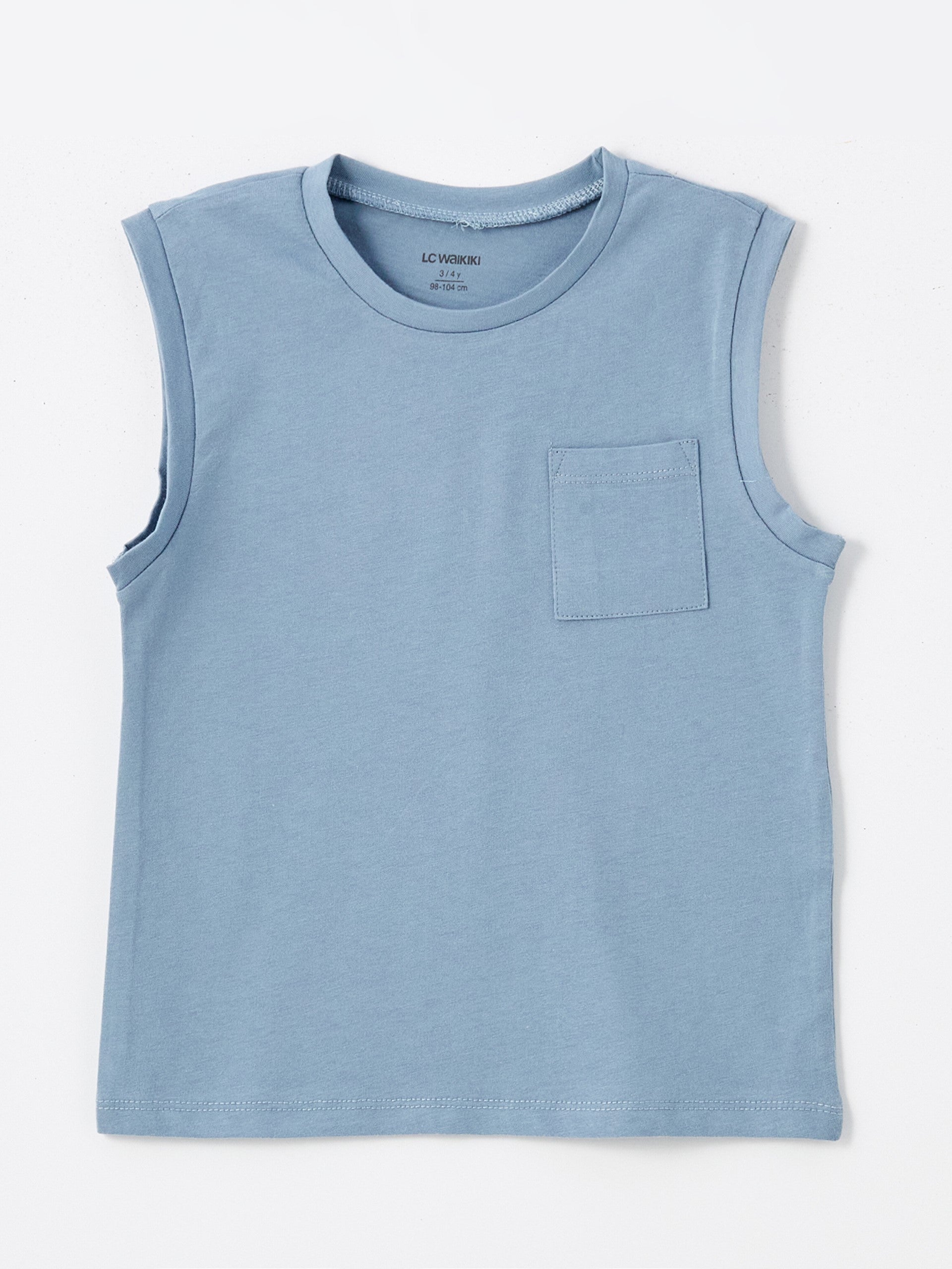 Crew Neck Printed Baby Boy Undershirt, Pack of 2