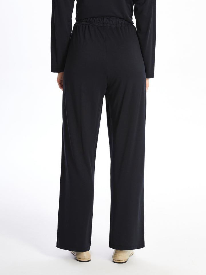 Straight Wide Leg Women Trousers with Elastic Waist