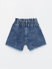 Basic Baby Girl Jean Shorts with Elastic Waist