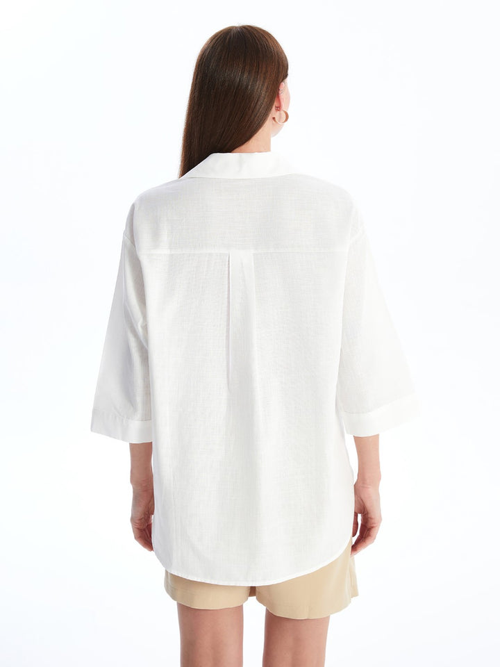 Crochet Detail Oversize Women's Shirt