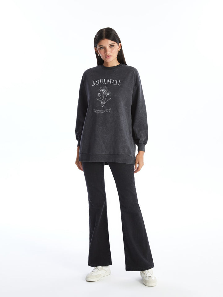 LCW Modest

Anthracite Crew Neck Printed Women's Sweatshirt Tunic