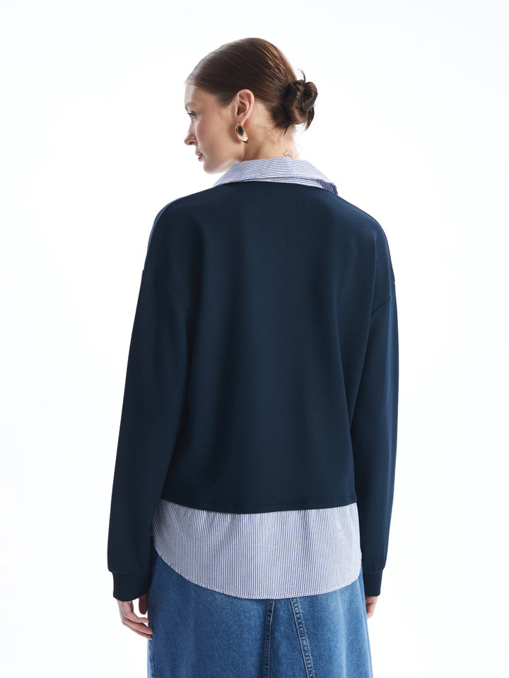 LCWAIKIKI Basic

Navy Blue Shirt Collar Plain Long Sleeve Women's Sweatshirt