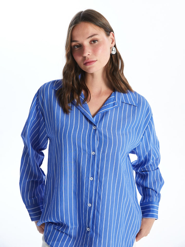 Striped Long Sleeve Oversize Women's Shirt