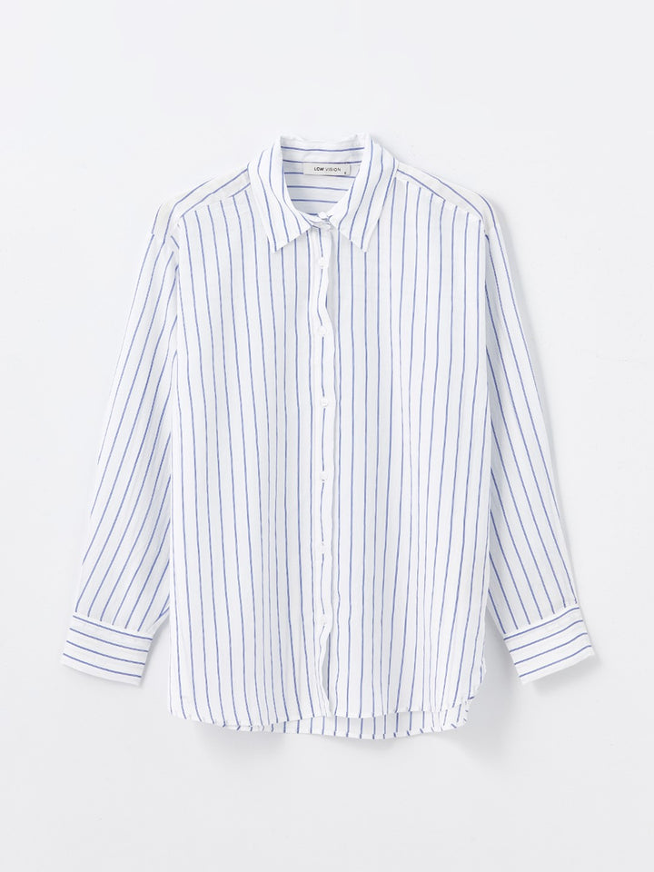 Striped Long Sleeve Oversize Women's Shirt