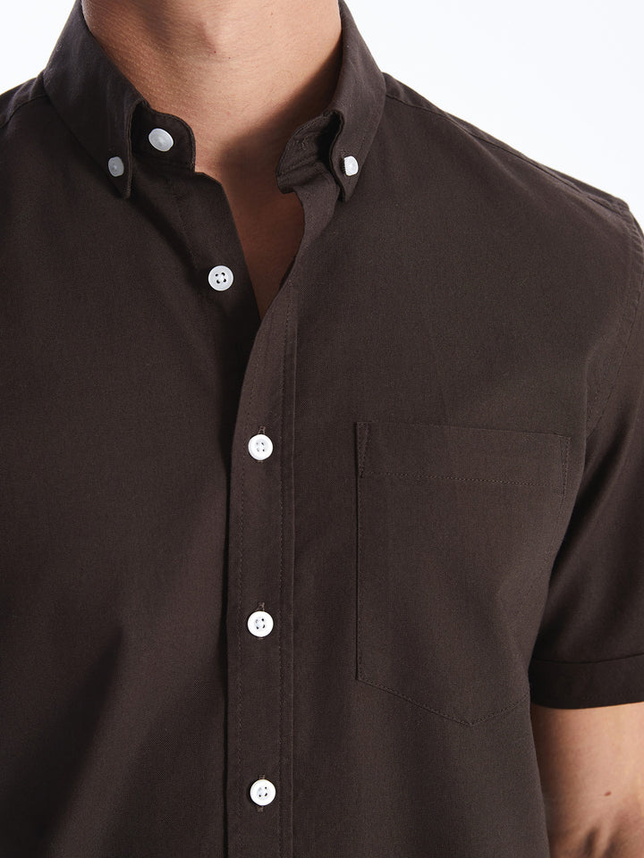 Regular Fit Short Sleeve Oxford Men Shirt