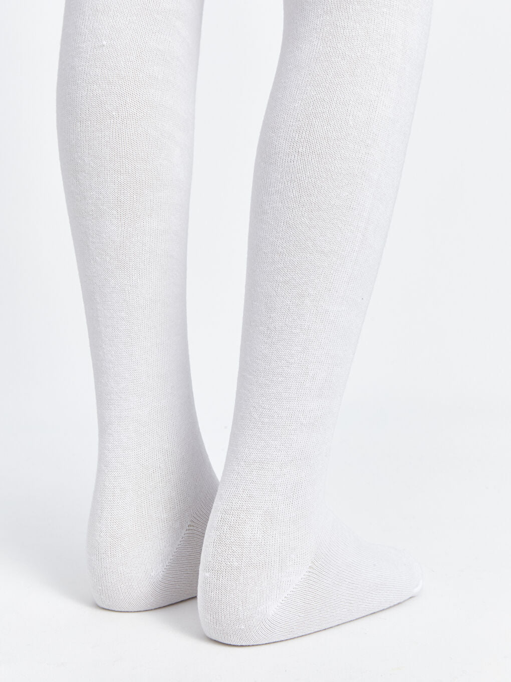 LCW Kids White Basic Girls Tights 2-Pack