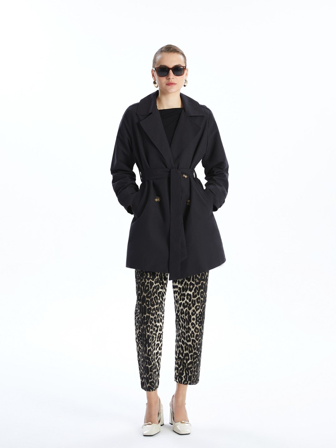 LCW Classic Jacket Collar Women Trench Coat