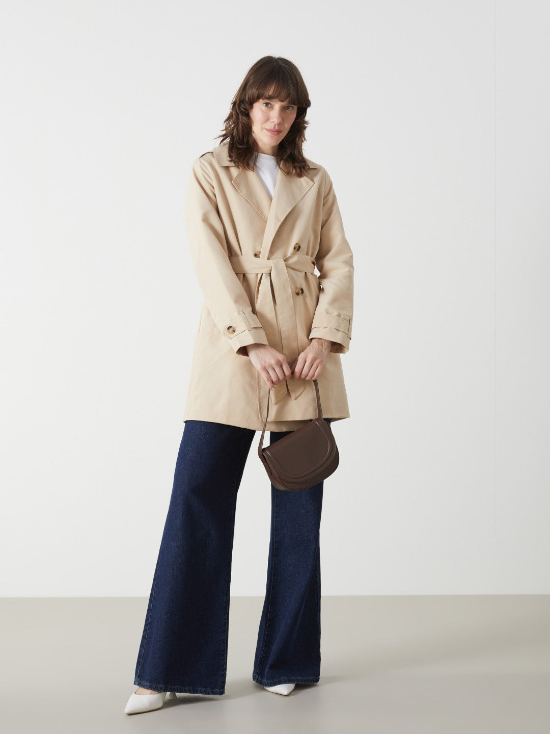 LCW Classic Jacket Collar Women Trench Coat