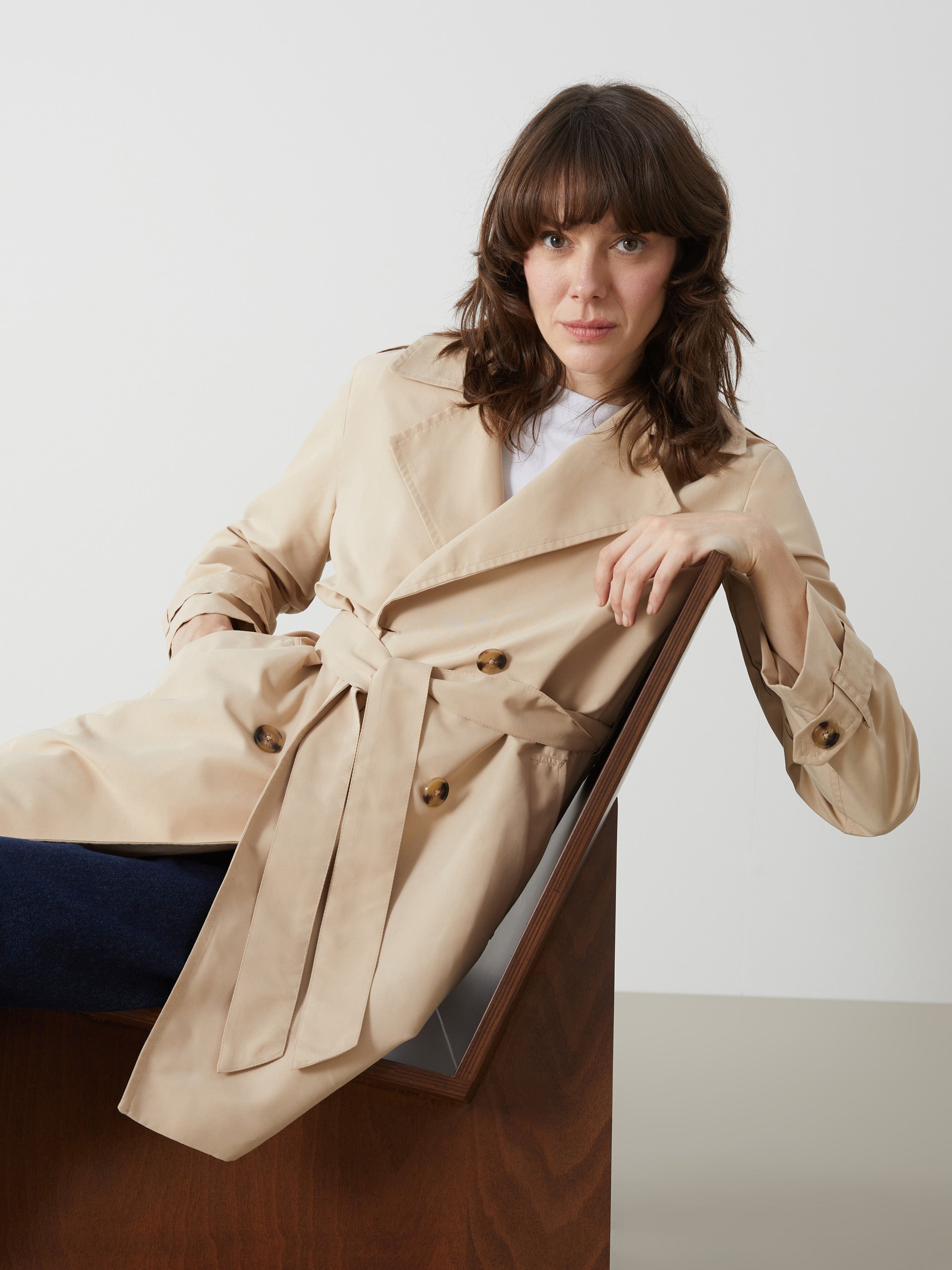 LCW Classic Jacket Collar Women Trench Coat