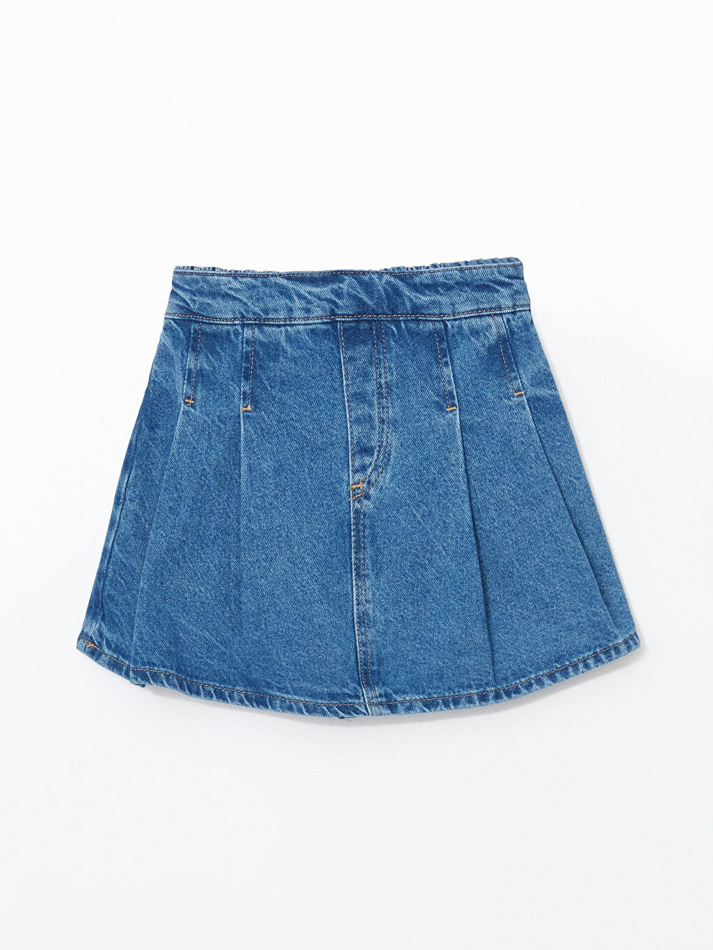 LCW Kids Indigo Elastic Waist Girl Jean Shorts Skirt